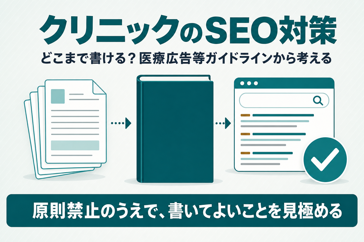 クリニックのSEO対策はどこまで書ける？医療広告等ガイドラインから解説のアイキャッチ画像