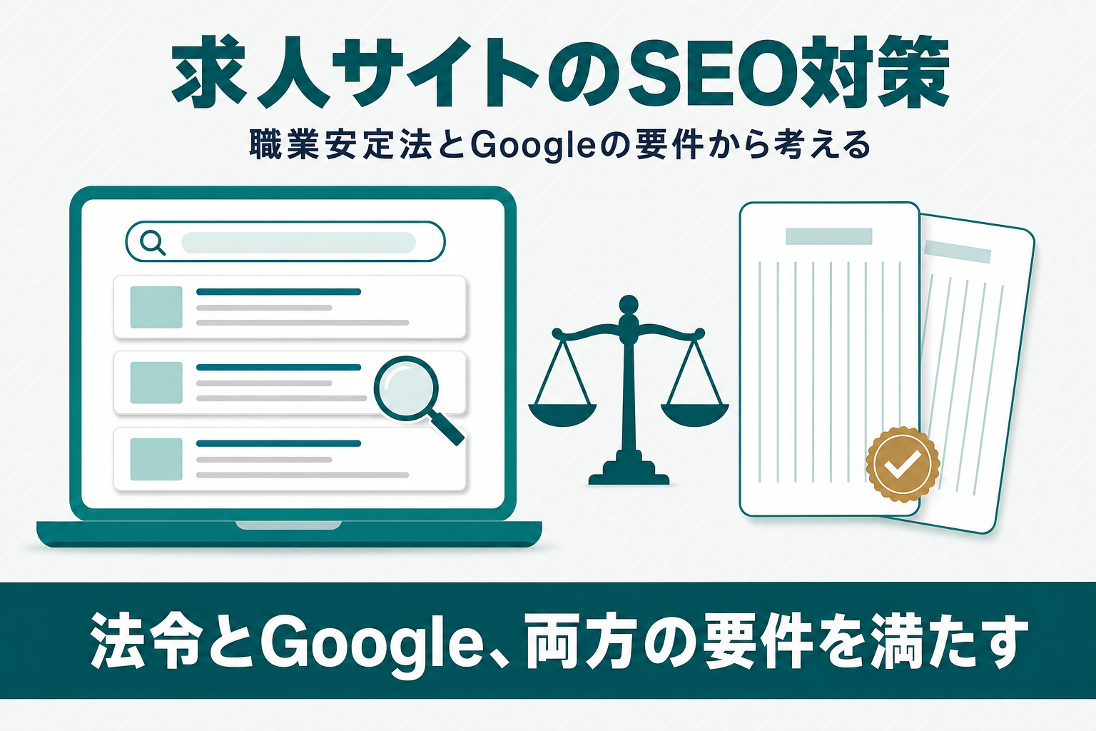 求人サイトのSEO対策｜職業安定法とGoogleの要件から解説のアイキャッチ画像