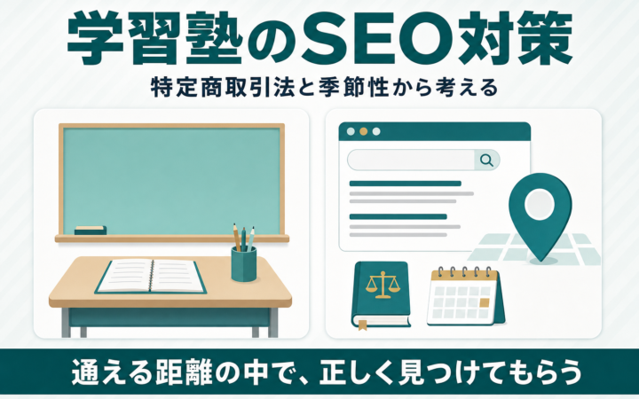 学習塾のSEO対策は何が特殊？特定商取引法と季節性から解説
