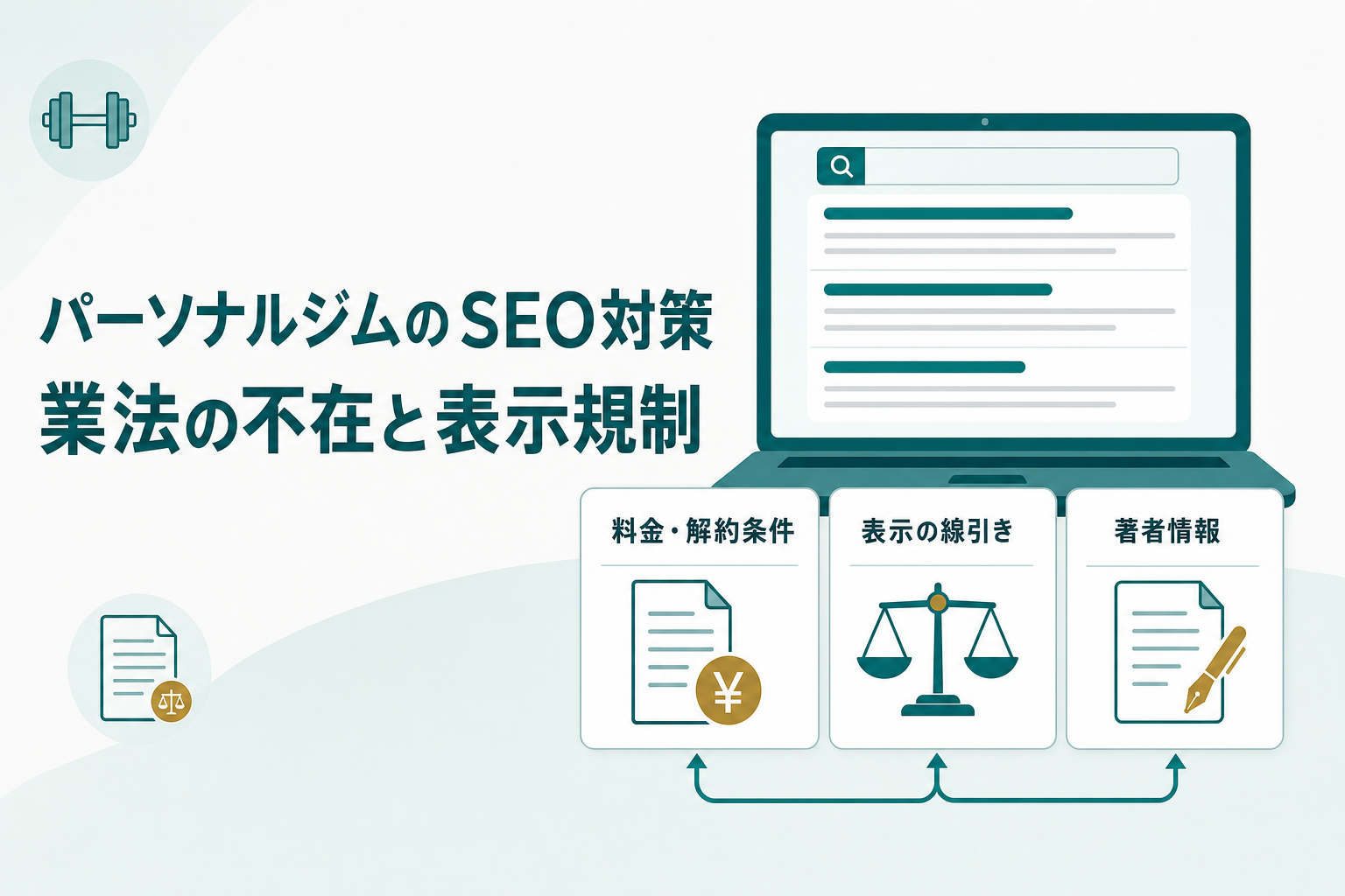 パーソナルジムのSEO対策は何が特殊？業法の不在と表示規制から解説のアイキャッチ画像