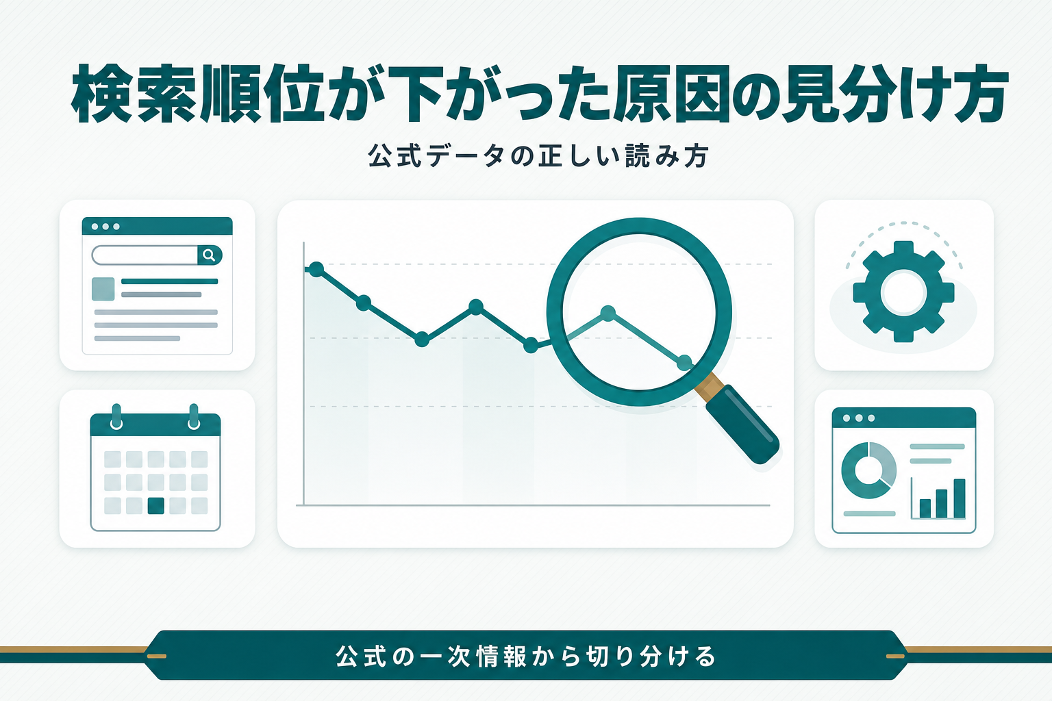 検索順位が下がった原因の見分け方｜公式データの正しい読み方のアイキャッチ画像