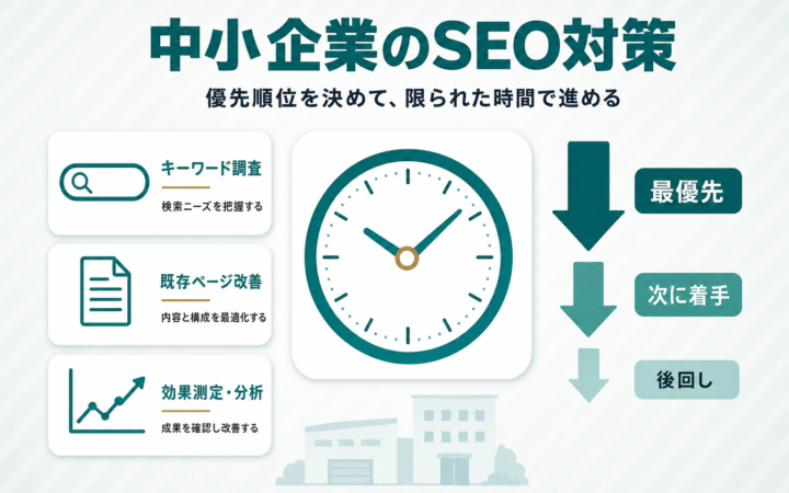 中小企業のSEO対策は何から始める？優先順位と時間の使い方を解説